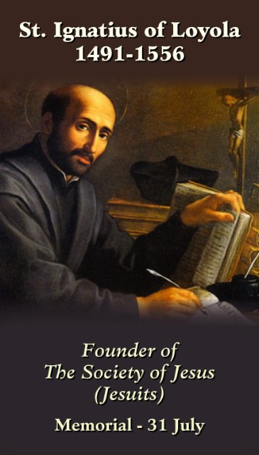 ST. IGNATIUS OF LOYOLA PRAYER CARD